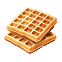 Delicious stacked waffles looking inviting and ready to be topped with syrup or fruit for breakfast enjoyment, Waffles isolated on a transparent or isolated on Transparent background, png