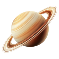 Saturn Planet with distinctive rings and surface features isolated on a Transparent background, Saturn Planet isolated on png