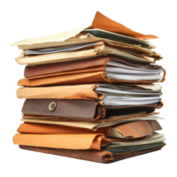 Stacked document files in various colors and textures on a Transparent background, Stack Documents , Files, background png