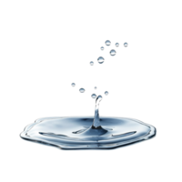 Water drop splashes on floor creating small droplets isolated on Transparent background, Spilled water drop on the floor isolated on white or isolated on png