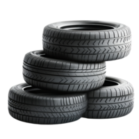 Stacked new tires isolated on a Transparent background for automotive needs and display purposes, Stack new tires isolated on png