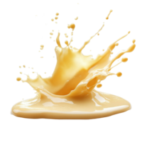 Melted cheese splashes energetically on a Transparent background creating dynamic textures and patterns, Splashing Melted Liquid Cheese On png