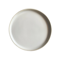 White ceramic plate resting on a transparent surface with soft lighting effect captured in modern kitchen setting, White ceramic plate on ransparent png