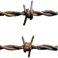 Rustic barbed wire against a Transparent background showcasing its weathered texture and design elements from nature, Rustic Barbed Wire on png
