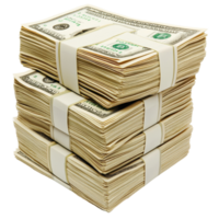 Stacks of money isolated on Transparent background showcasing financial abundance and investment potential, Stack Money isolated on png
