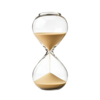 Elegant sand hourglass on Transparent background showcasing the passage of time and timeless design elements, sand hourglass on isolatedisolated on background png