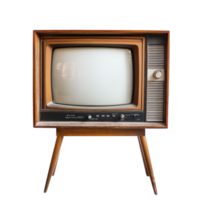 Vintage television set on a Transparent background showcasing classic design and nostalgia in entertainment history, Vintage tv on png