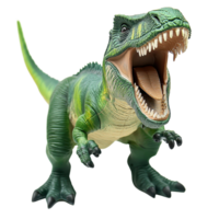 Toy dinosaur roaring with sharp teeth on a Transparent background, capturing the essence of prehistoric excitement, Toy Dinosaur Roaring On a png