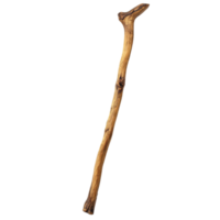 Walking stick crafted from natural wood displayed against a Transparent background for product showcase, Walking stick isolated on png