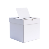 Voting ballot box placed against a Transparent background, ready for public use during elections, Voting ballot box isolated on png