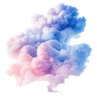 Soft blue and pink clouds create a dreamy atmosphere on a clean Transparent background, Soft Blue and Pink Clouds, isolated on png