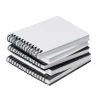 Spiral notebooks stacked on a Transparent background ideal for note-taking and organization needs, Spiral Notebooks Isolated on png