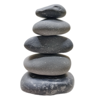 Stacked zen stones in graduated sizes create a balanced and tranquil display for peaceful environments, Stacked Zen Stones in Graduated Sizes Isolated png