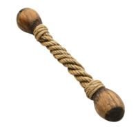 Rustic rope twist handheld tool made of wood with distinctive rounded ends displayed on a plain background, Rustic Rope Twist with Handled Wooden Tool, Transparent background png