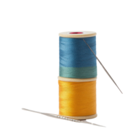 Colorful spools of thread with needles on a Transparent background for sewing projects, Spools Thread and Needle, background png