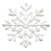 White artificial snowflake decoration on a plain Transparent background ideal for winter themed designs, White Artificial Snowflake isolated on background png