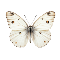 White butterfly perched gracefully on a clean Transparent background showcasing intricate wing patterns, white butterfly Peaisolated on background png
