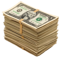 Stack of dollar bills isolated on Transparent background for financial concepts and wealth representation, Stack Money isolated on png