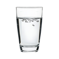 Clean water glass with bubbles isolated on Transparent background for beverage and refreshment concepts, Water glass isolated on white png