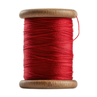 Red thread spool on Transparent background showcases sewing essentials for crafting and design tasks with vibrant color, Spool red Thread on a background png