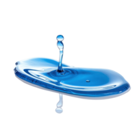 Water drop splashes onto a clean, white surface creating a mesmerizing ripple effect, Spilled water drop on the floor isolated on white or isolated on Transparent background, background png