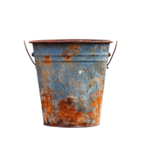 Rusty bucket evokes memories of simpler times and everyday life experiences, Rusty Bucket - A Symbol Nostalgia and Simplicity, Transparent background png