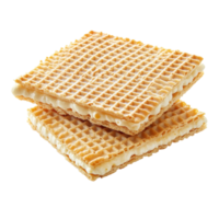 Delightful wafer dessert stacked and isolated on a clean Transparent background for a tempting treat, wafer dessertisolated on background png
