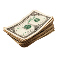 Stack of dollar bills placed on a clean Transparent background showcasing currency, Wads Money isolated on background png