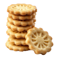 Delicious stack of butter biscuits isolated on Transparent background for dessert lovers, stack butter biscuitsisolated on background png