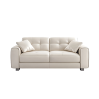 Elegant white sofa with plush cushions on a clean background for chic interior design, Sofa on Transparent background, background png