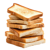 Stack of fresh toast bread on a Transparent background for meal preparation and culinary inspiration, Stack toast bread isolated on png