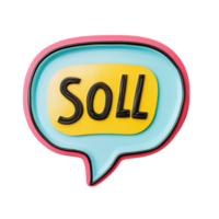 Creative speech bubble design featuring the word sell on a bright background for marketing use, speech bubble with the word sell on it, Transparent background png