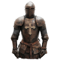 Rusty Armor of Knights Templar Cross from Equestrian Order on Display, Rusty Armor Knights Templar Cross Equestrian Order th Century Military Heritage Medieval Costume, Transparent background png