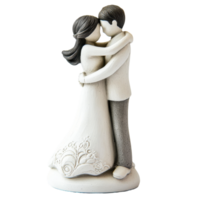 Embracing couple statue symbolizing love and connection against a Transparent background, statue a couple embracing each other, png