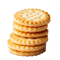 Spherical stack of white biscuits on a clean Transparent background perfect for desserts and snacks, White biscuits isolated on png