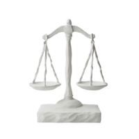 Symbolic representation of justice with white scales on a plain background, Scale Justice, Transparent background png
