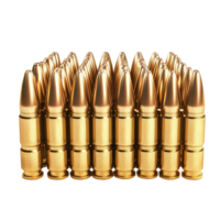 Stack of weapon bullet cartridges isolated on a Transparent background showcasing precision and craftsmanship, stack weapon bullet cartridges on isolatedisolated on background png
