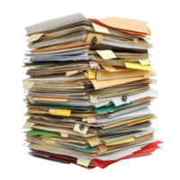 Stacked documents and files on a Transparent background showcasing organization and paperwork, Stack Documents , Files, background png