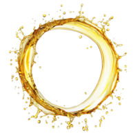 Splash of olive or engine oil forming a circular pattern on a Transparent background creating a dynamic visual effect, Splash olive or engine oil arranged in a circle isolated on background png