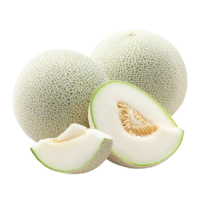 Fresh white cantaloupe melon displayed on a pristine Transparent background, white cantaloupe melonisolated on background png