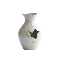 Shattered vase symbolizing broken trust with cracks and fragments on a clean Transparent background, Shattered Vase A Story Broken Trust, background png