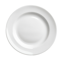 White ceramic plate on a clean Transparent background for table setting and culinary presentation, white ceramic plate isolated on background png