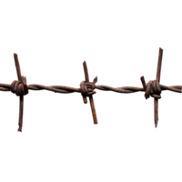 Rustic barbed wire against a Transparent background showcasing detailed texture and unique character, Rustic Barbed Wire on png