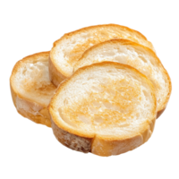Round toasts made from white bread isolated on a clean Transparent background for culinary presentation, Round toasts white bread isolated on png