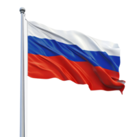 Russia flag waving in the wind against a clean Transparent background capturing national pride and identity, russia flag flying in the wind isolated on png