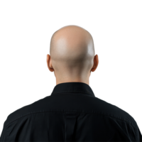 Bald man's head with a smooth finish against a Transparent background showcasing simplicity and elegance, the back a bald man's head, background png