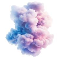 Soft blue and pink clouds creating a dreamy atmosphere against a clean Transparent background, Soft Blue and Pink Clouds, isolated on png