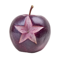 Star apple isolated on Transparent background with a unique star shape pattern, star apple isolated on background png
