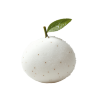 Snow pear presented on a clean Transparent background with a single green leaf highlighting its freshness, Snow pear isolated on background png