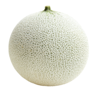 White cantaloupe melon featured on a clean Transparent background emphasizes its unique texture and shape, white cantaloupe melonisolated on background png